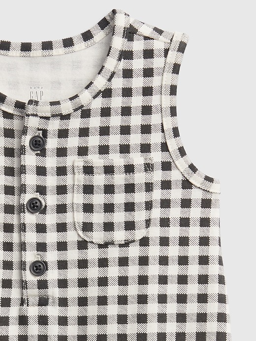Image number 3 showing, Baby 100% Organic Cotton Gingham Print Shorty One-Piece