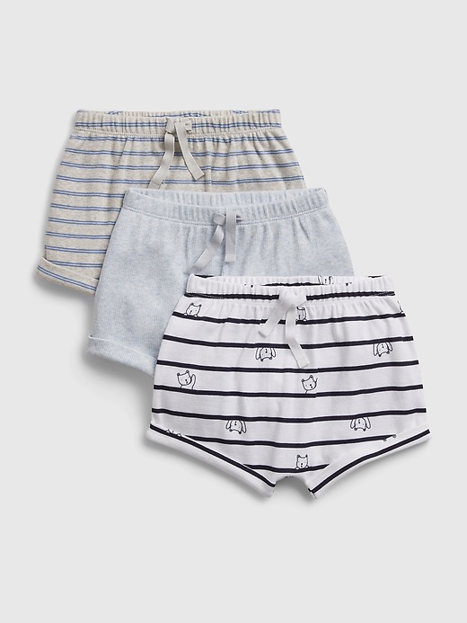 1 of 8 showing, with the color blue heather of product Baby Brannan Bear Pull-On Shorts (3-Pack)