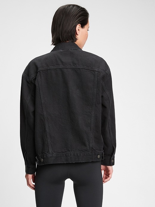 2 of 8 showing, with the color washed black of product Oversized Denim Jacket With Washwell™