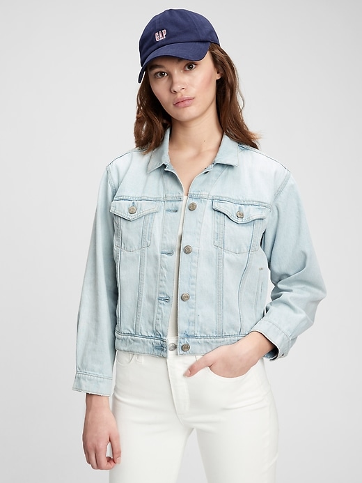 Image number 1 showing, Cropped Icon Denim Jacket With Washwell&#153