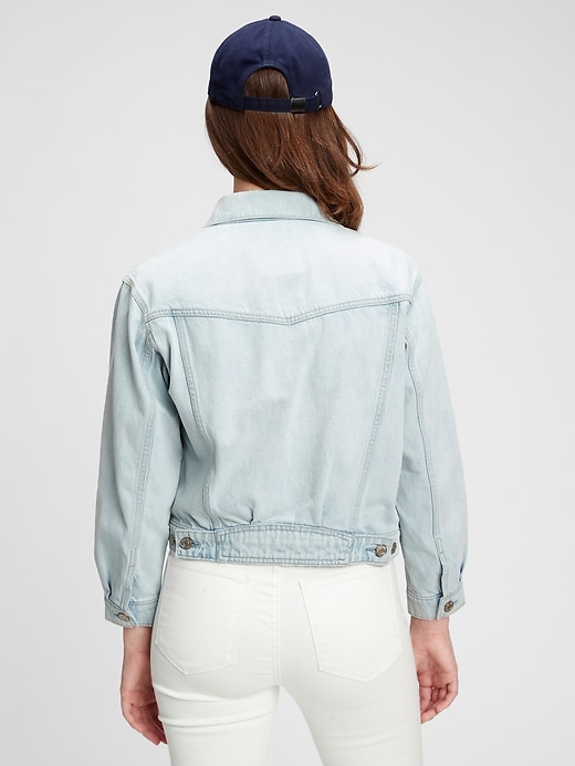 2 of 8 showing, with the color light indigo of product Cropped Icon Denim Jacket With Washwell™