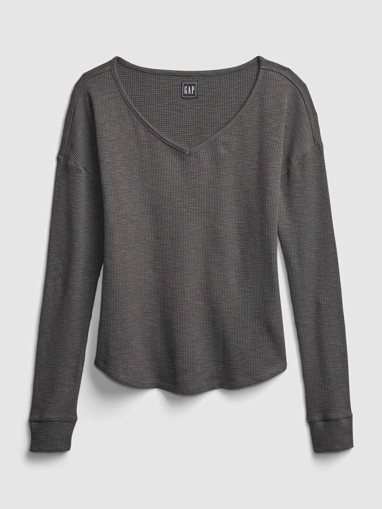 Cozy Waffle-Knit V-Neck T-Shirt | Gap