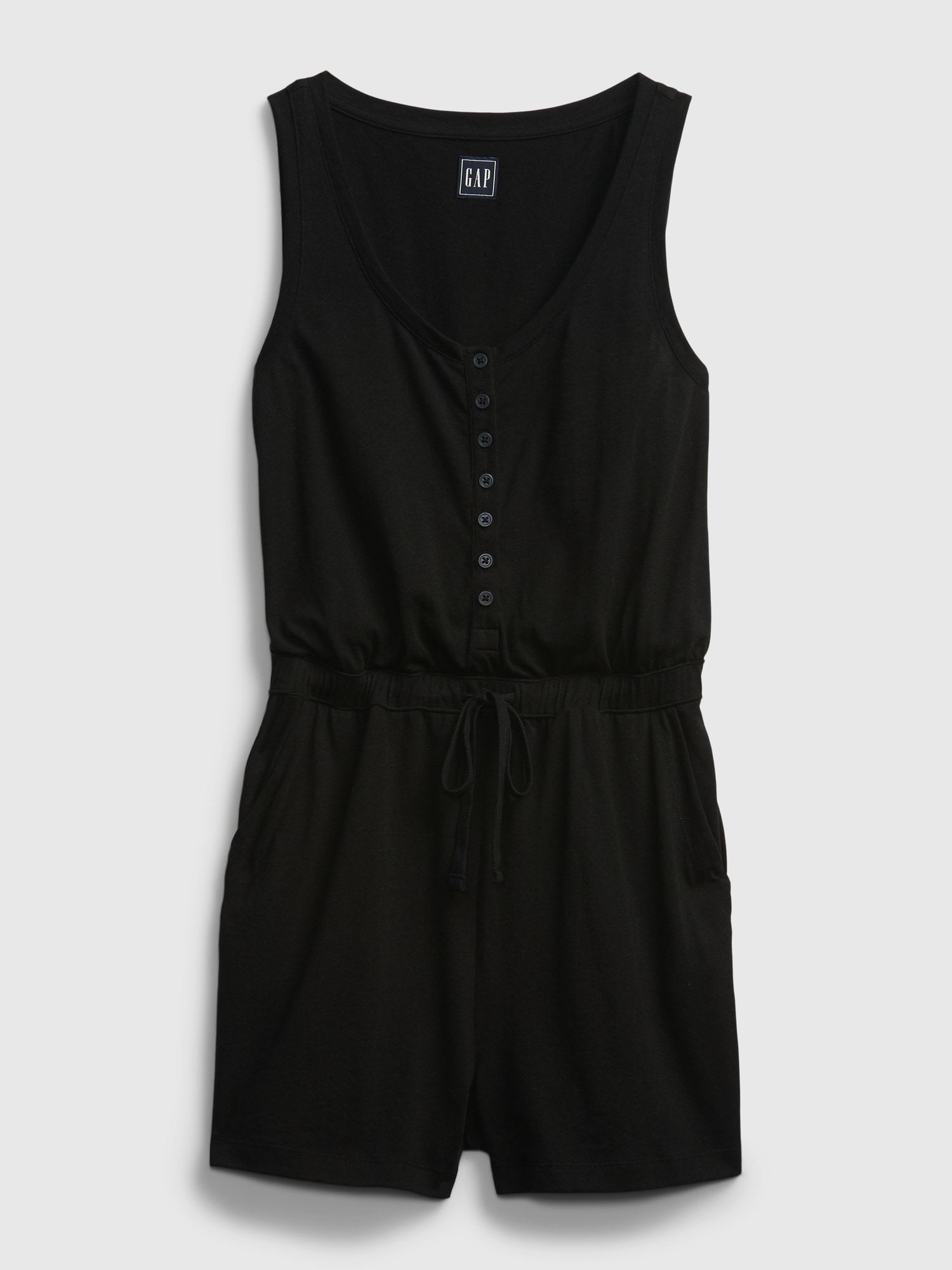 Sleeveless Henley Romper Gap