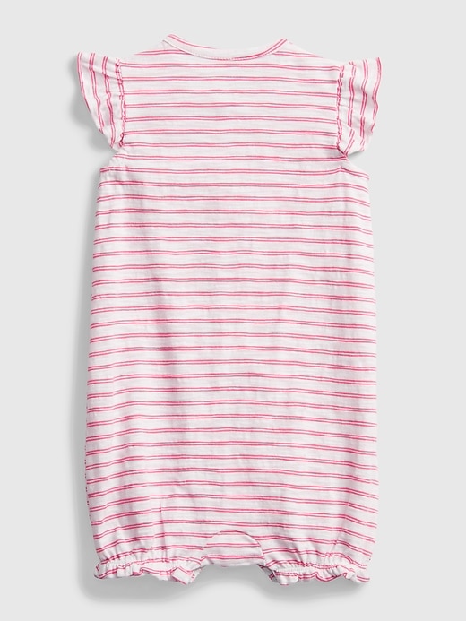 Image number 2 showing, Baby 100% Organic Cotton First Favorite Ruffle Shorty One-Piece