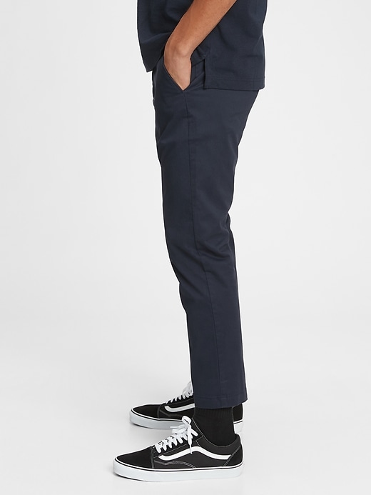 1 of 8 showing, with the color new classic navy of product Modern Slim Cropped Khakis in GapFlex