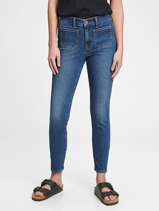 Image number 1 showing, Mid Rise True Skinny Jeans