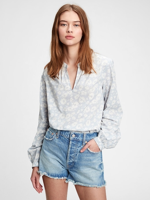 Image number 1 showing, Shirred Popover Top