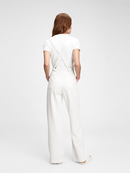 Image number 2 showing, Wide-Leg Suspender Jeans With Washwell