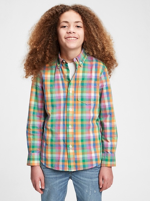 Image number 2 showing, Kids Plaid Poplin Shirt
