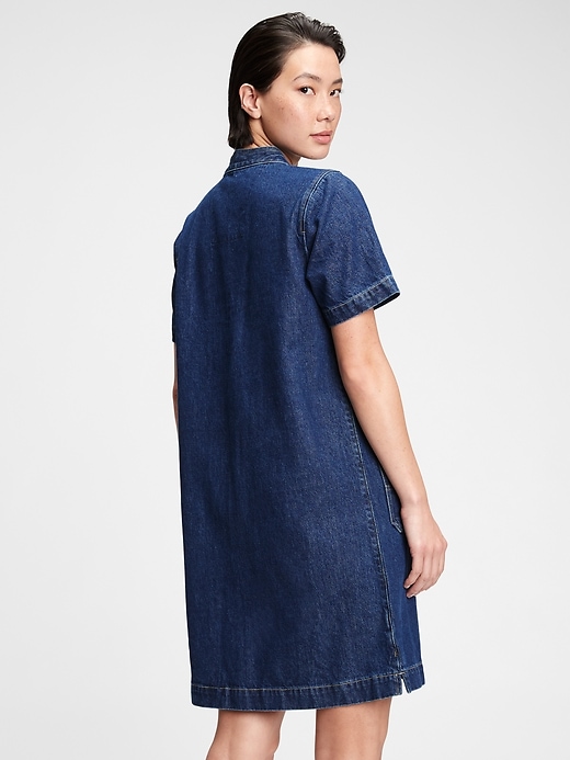 2 of 8 showing, with the color dark indigo of product Gap & Jean ReDesign Denim Shift Dress