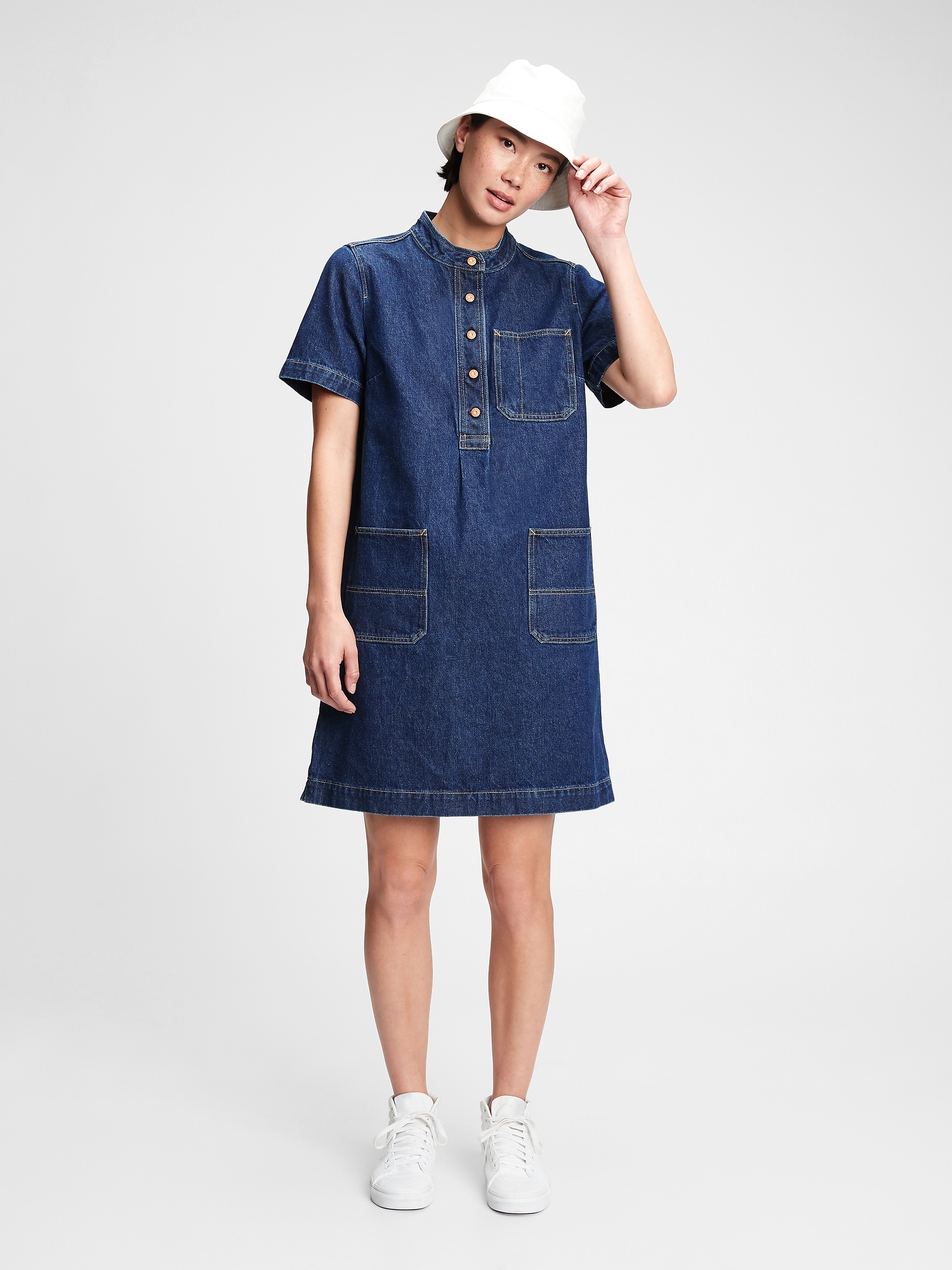 jean shift dress