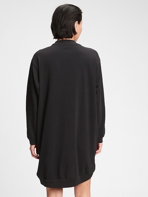 2 of 8 showing, with the color true black of product Pocket Sweatshirt Dress