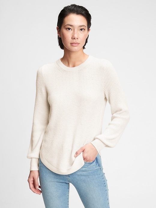 Gap textured crewneck sweater cheap