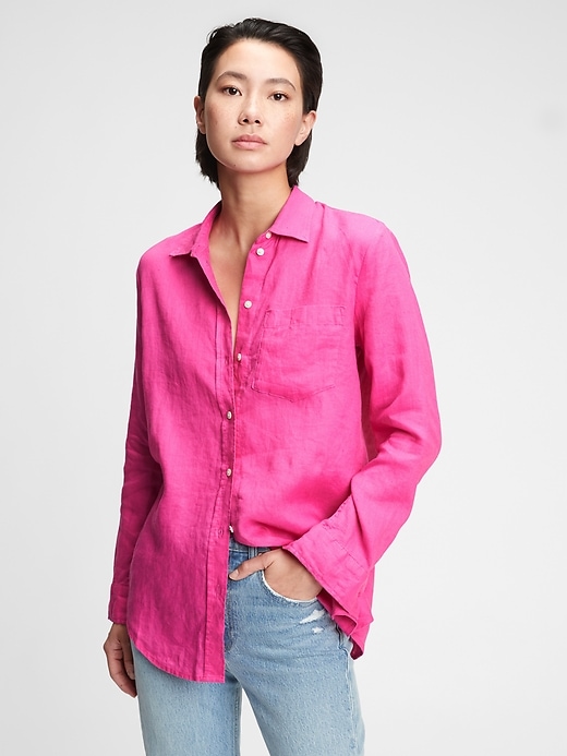 Image number 9 showing, Linen Boyfriend Shirt