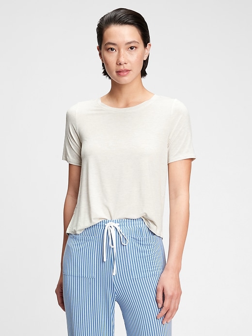 1 of 8 showing, with the color white heather of product Pure Body T-Shirt in Modal