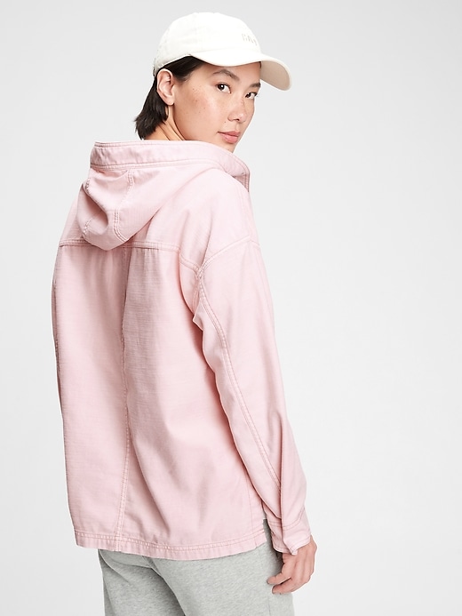 2 of 8 showing, with the color dull rose pink of product Cotton Anorak
