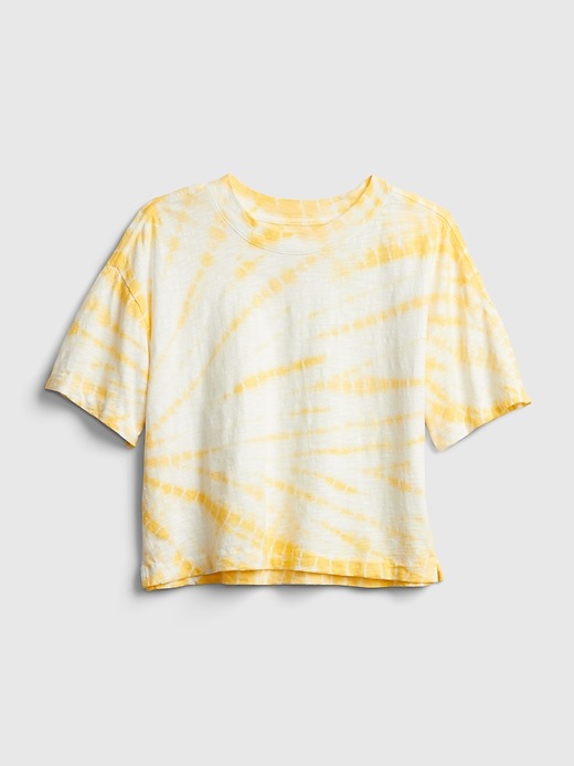 2 of 8 showing, with the color yellow tie dye of product Teen Organic Cotton Boxy T-Shirt