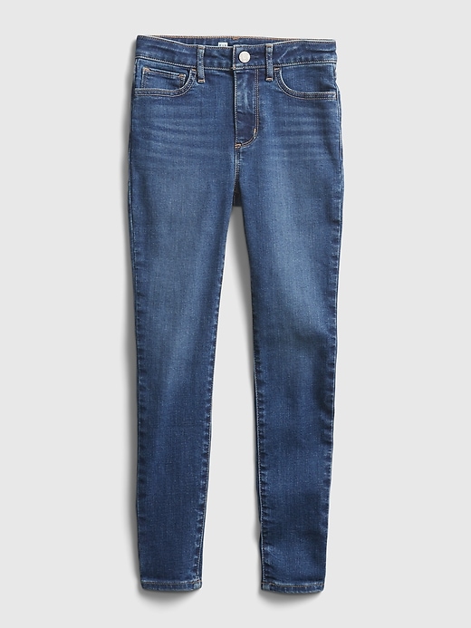 1 of 8 showing, with the color medium wash of product Kids Gen Good High Rise Jeggings with Stretch