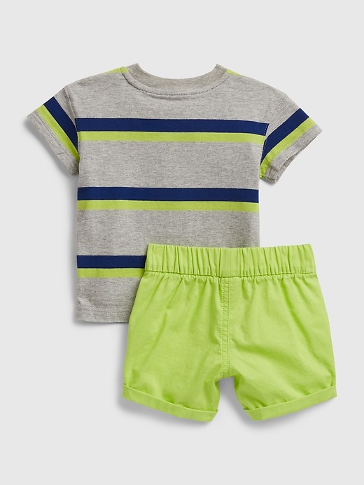 2 of 8 showing, with the color peninsula blue of product Baby Mix-Media Outfit Set