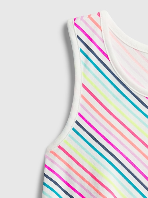 Image number 4 showing, Kids Rainbow Stripe Trapeze Dress