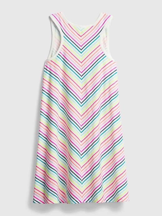 Image number 3 showing, Kids Rainbow Stripe Trapeze Dress