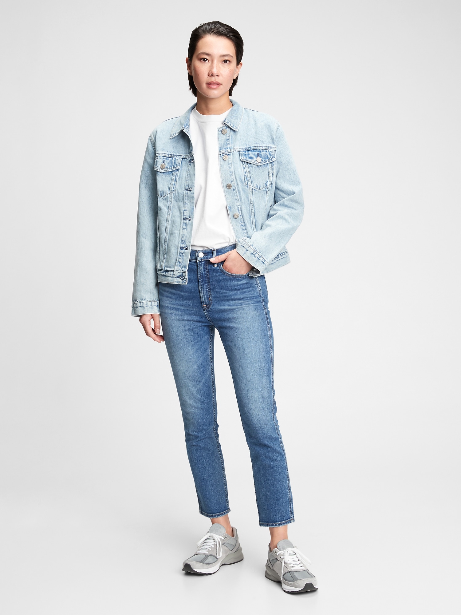 Gap High Rise Vintage Slim Jeans With Washwell In Medium Indigo