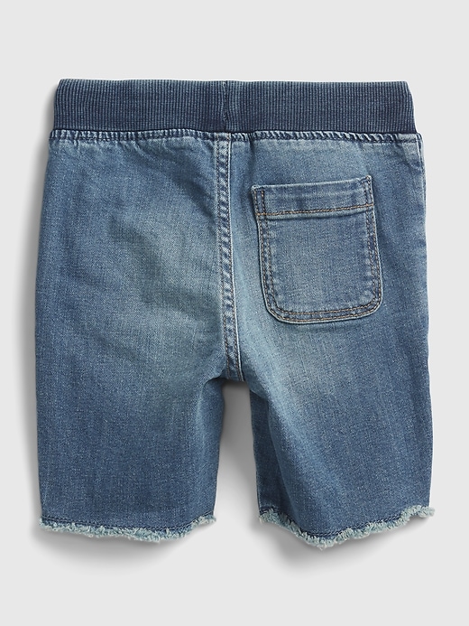Image number 2 showing, Toddler Distressed Denim Pull-On Shorts with Washwell&#153