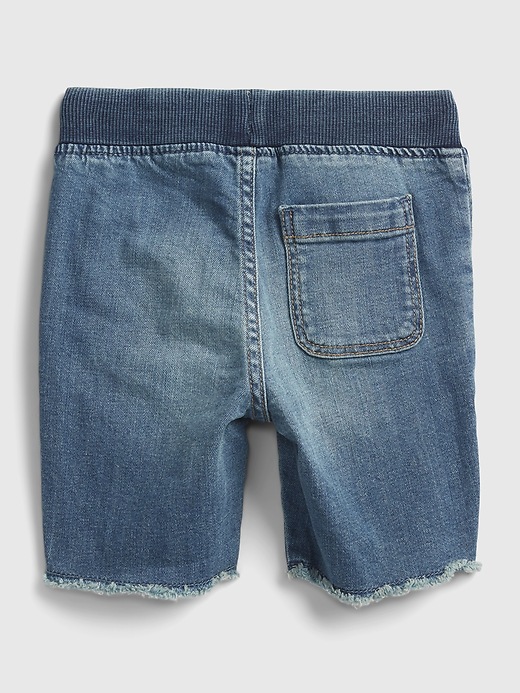 2 of 8 showing, with the color medium wash of product Toddler Distressed Denim Pull-On Shorts with Washwell™