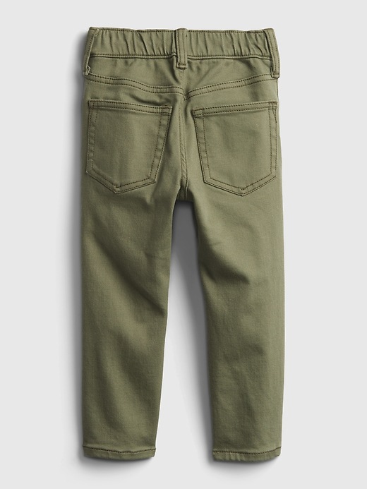 2 of 8 showing, with the color desert cactus of product Toddler Elasticized Pull-On Slim Taper Jeans with Washwell™