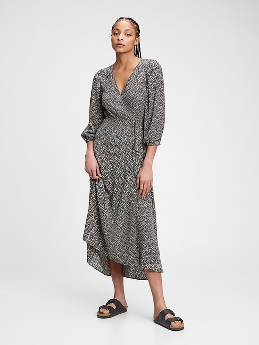 Image number 7 showing, LENZING&#153 ECOVERO&#153 Flounce Midi Wrap Dress