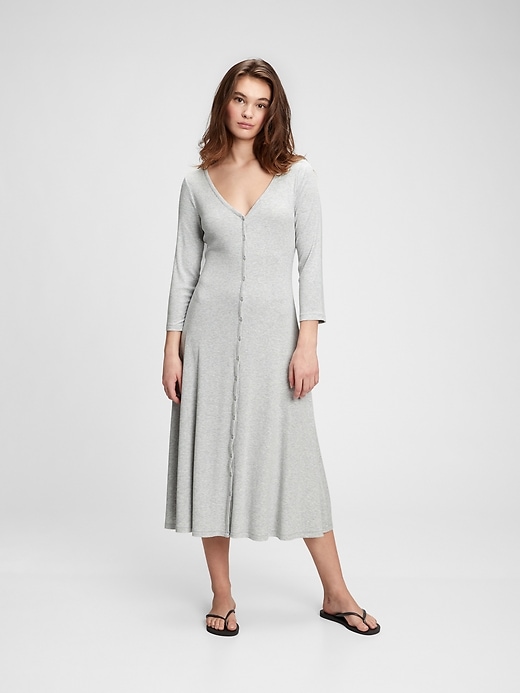 View large product image 1 of 1. Ribbed Midi Dress