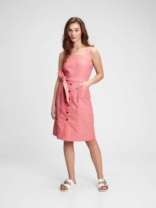 View large product image 1 of 1. Linen-Cotton Apron Dress