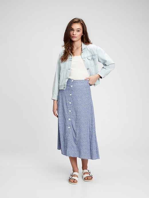 Image number 3 showing, Lenzing&#153 Ecovero&#153 Button-Front Midi Skirt
