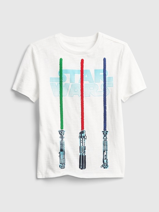 2 of 8 showing, with the color white of product GapKids &#124 Star Wars™ Interactive Graphic T-Shirt