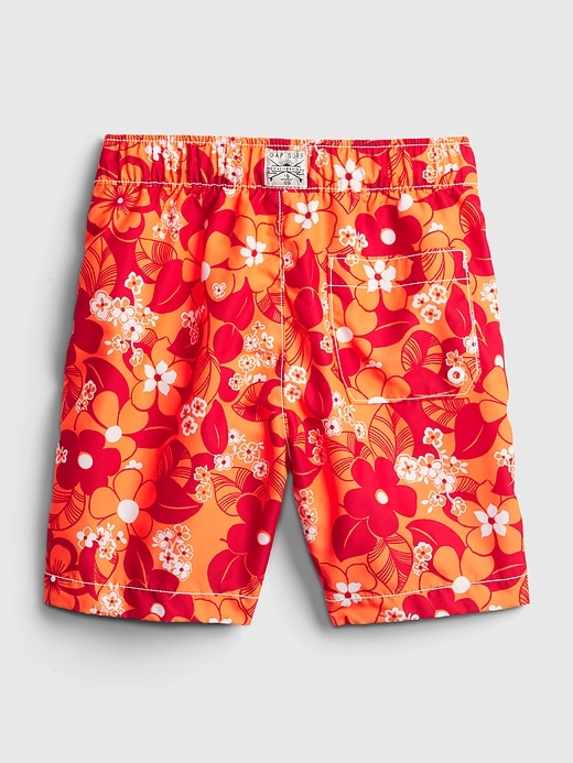 Image number 2 showing, Kids 100% Recycled Polyester Floral Swim Trunks