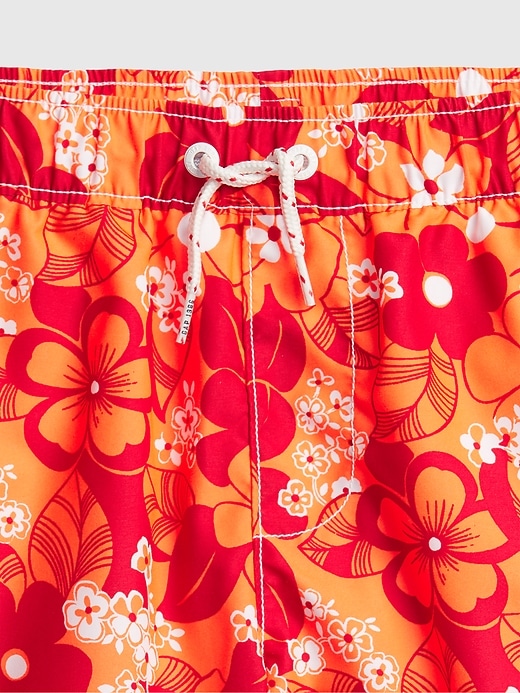 Image number 3 showing, Kids 100% Recycled Polyester Floral Swim Trunks