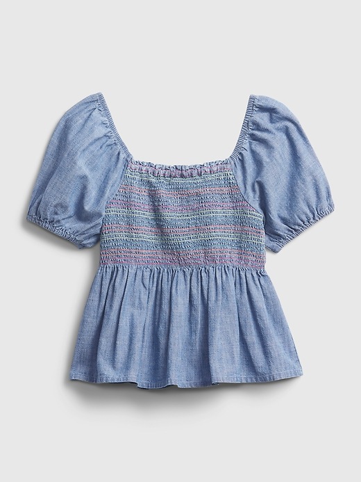 Image number 3 showing, Kids Chambray Smocked Top