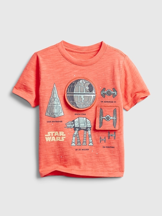 1 of 8 showing, with the color deep papaya orange of product babyGap &#124 Star Wars™ Flippy Graphic T-Shirt