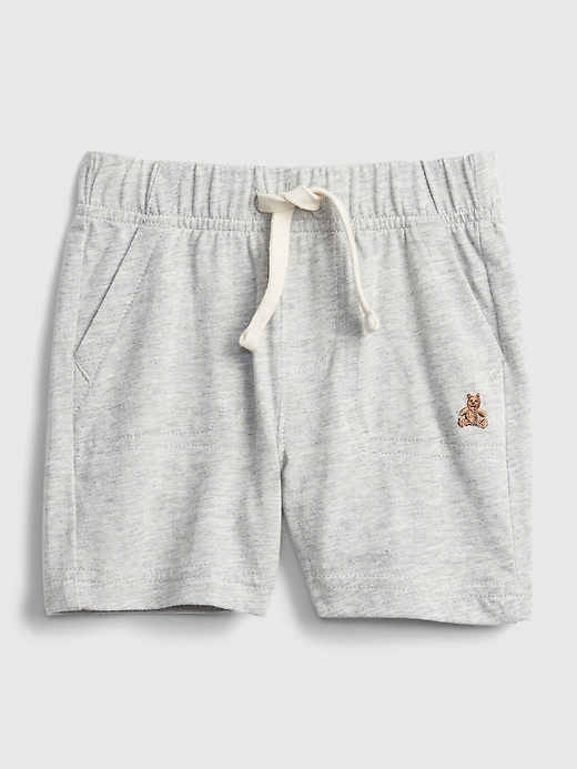 1 of 8 showing, with the color light heather grey of product Baby 100% Organic Cotton Mix and Match Pull-On Shorts