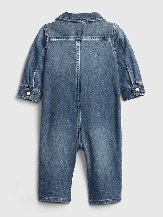 Image number 2 showing, Baby Denim One-Piece with Stretch