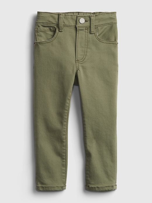 1 of 8 showing, with the color desert cactus of product Toddler Elasticized Pull-On Slim Taper Jeans with Washwell™