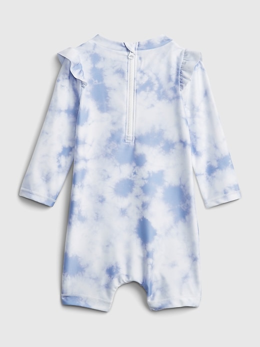 View large product image 2 of 3. Baby Recycled Tie-Dye Swim Rash Guard One-Piece