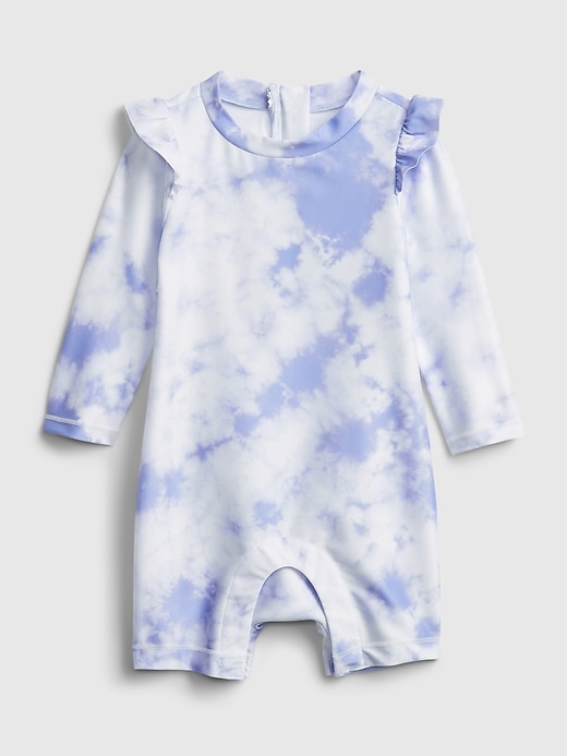 View large product image 1 of 3. Baby Recycled Tie-Dye Swim Rash Guard One-Piece