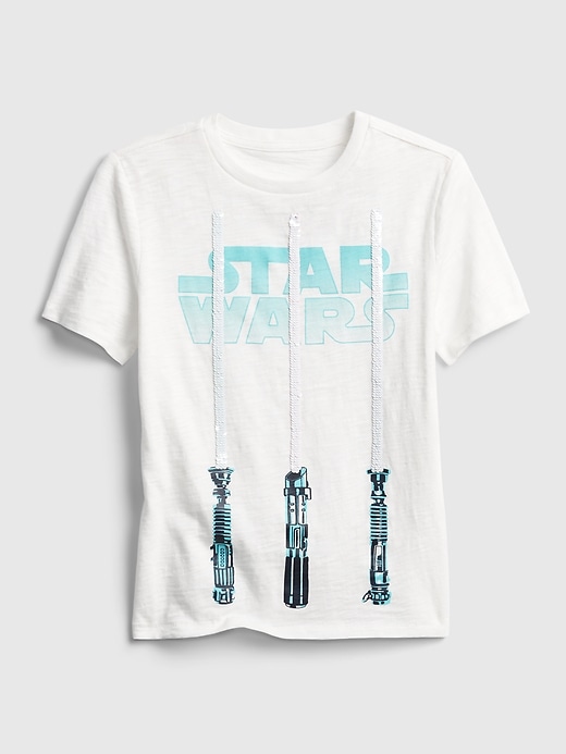 1 of 8 showing, with the color white of product GapKids &#124 Star Wars™ Interactive Graphic T-Shirt
