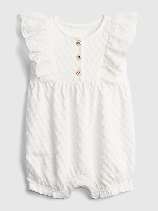 1 of 8 showing, with the color new off white of product Baby Eyelet Shorty One-Piece