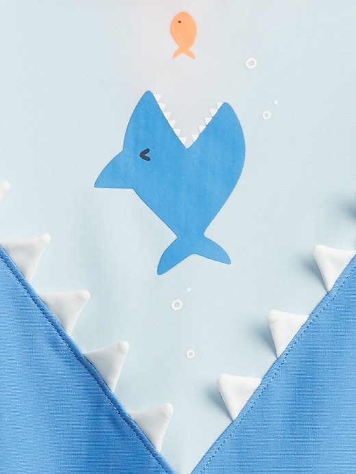 Image number 3 showing, Baby Recycled 3D Shark Swim One-Piece