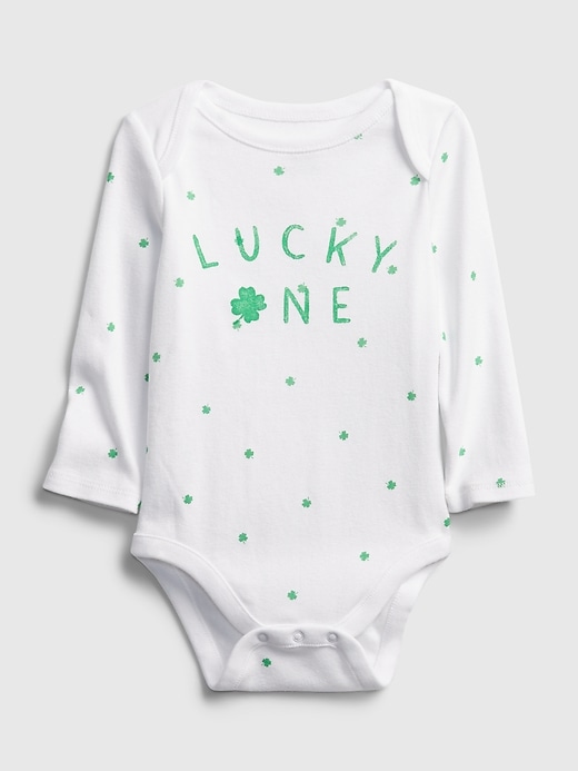 Image number 1 showing, Baby Shamrock Graphic Bodysuit