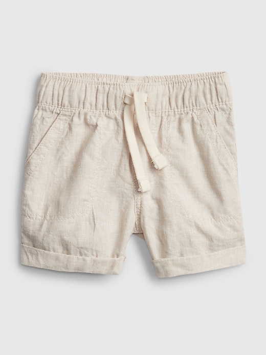 View large product image 1 of 1. Baby Linen Pull-On Shorts