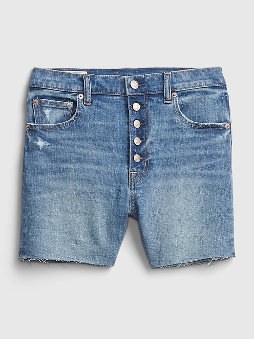 Image number 8 showing, 4'' High Rise Button-Fly Denim Shorts With Washwell&#153