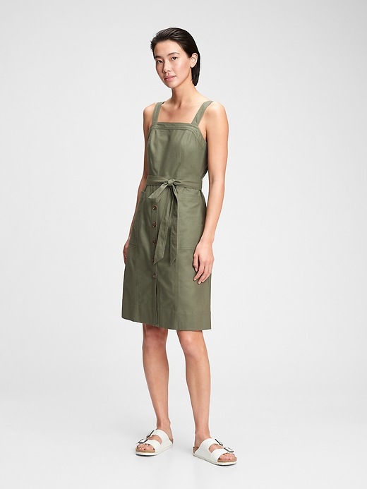 Image number 1 showing, Linen-Cotton Apron Dress